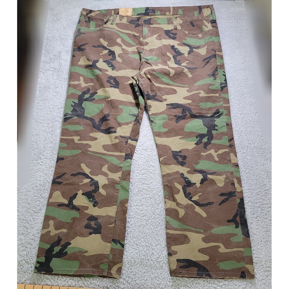 Polo Ralph Lauren Jeans Mens 48B x32 Camo Pants Distressed Hampton Relaxed